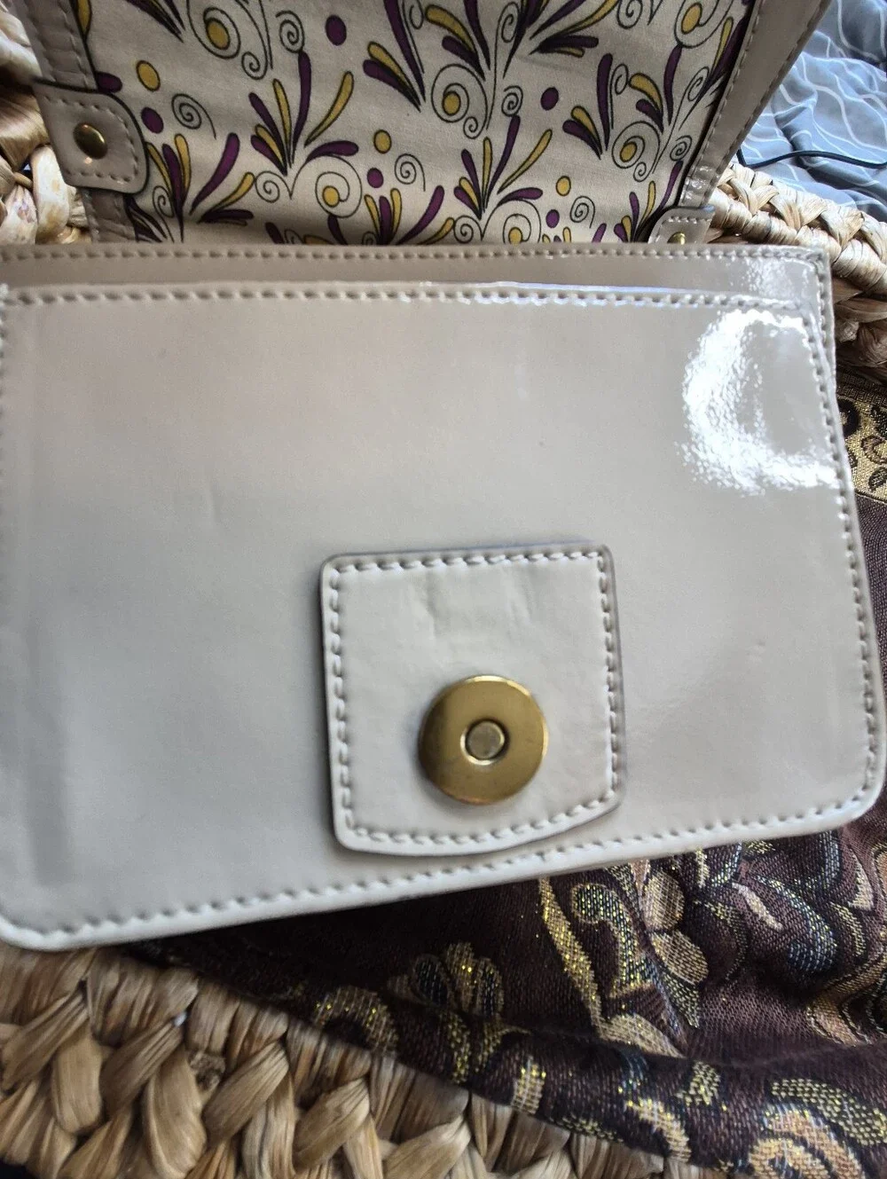 Vintage Hobo International Patent Leather Top Handle Satchel Bag Tortoiseshell - Picture 10 of 10